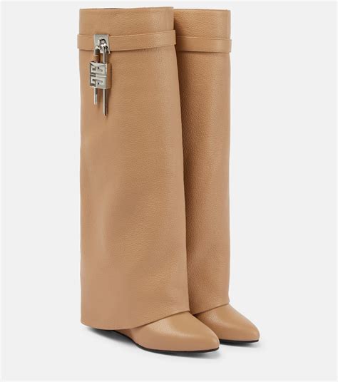 givenchy shark lock boots tan